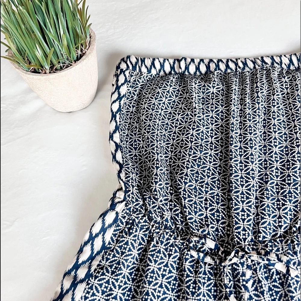 SOLD. ANGIE Medium Blue Boho Strapless Romper - Picture 8 of 13